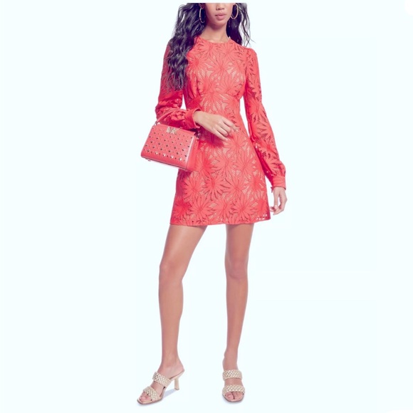 MICHAEL MICHAEL KORS Palm Lace Mini Dress - Sangria - size 0 - Picture 12 of 13